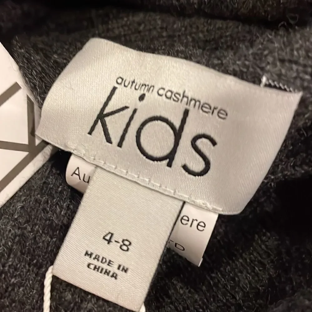 Autumn Cashmere Kids Dark Grey with Heart Winter Hat